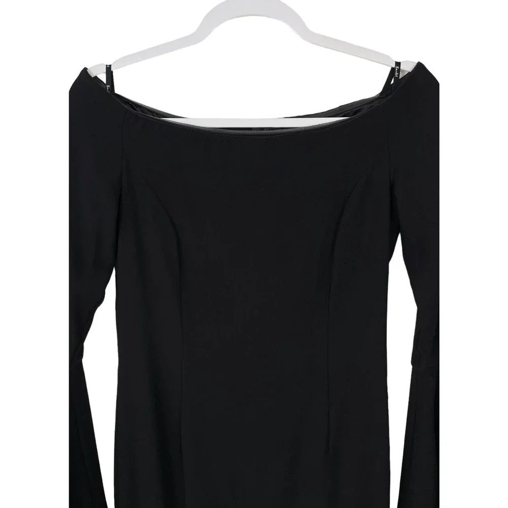Bardot Arabella Bodycon Flounce Sleeve Black Dress US 4 Cocktail Wedding Party - Picture 3 of 10